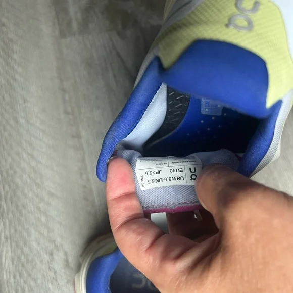 On Running Women's Athletic Shoes - White, Pink, Blue - Picture 3 of 4